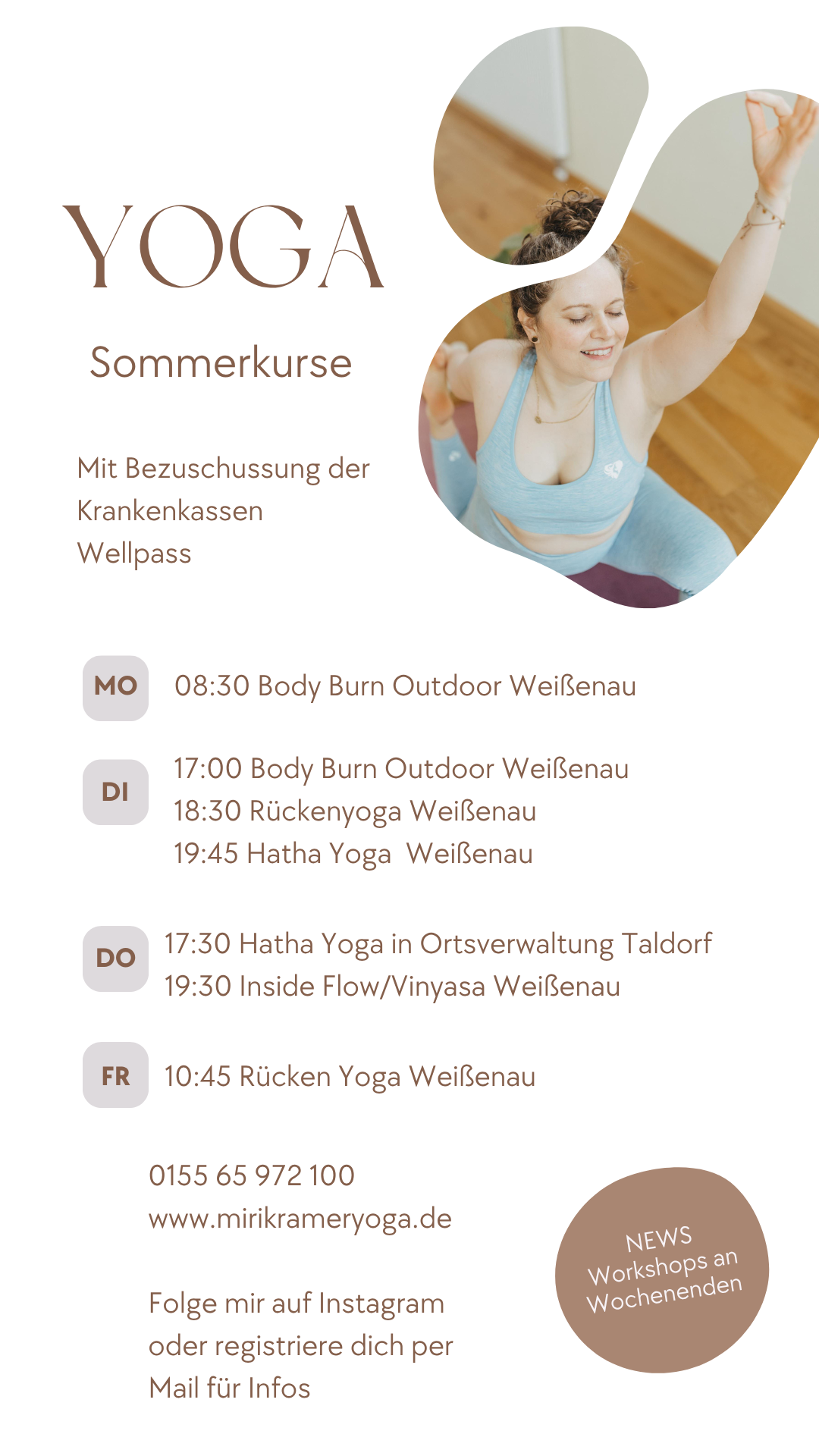 Yoga Sommerkurse Flyer